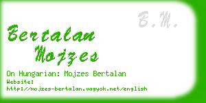 bertalan mojzes business card